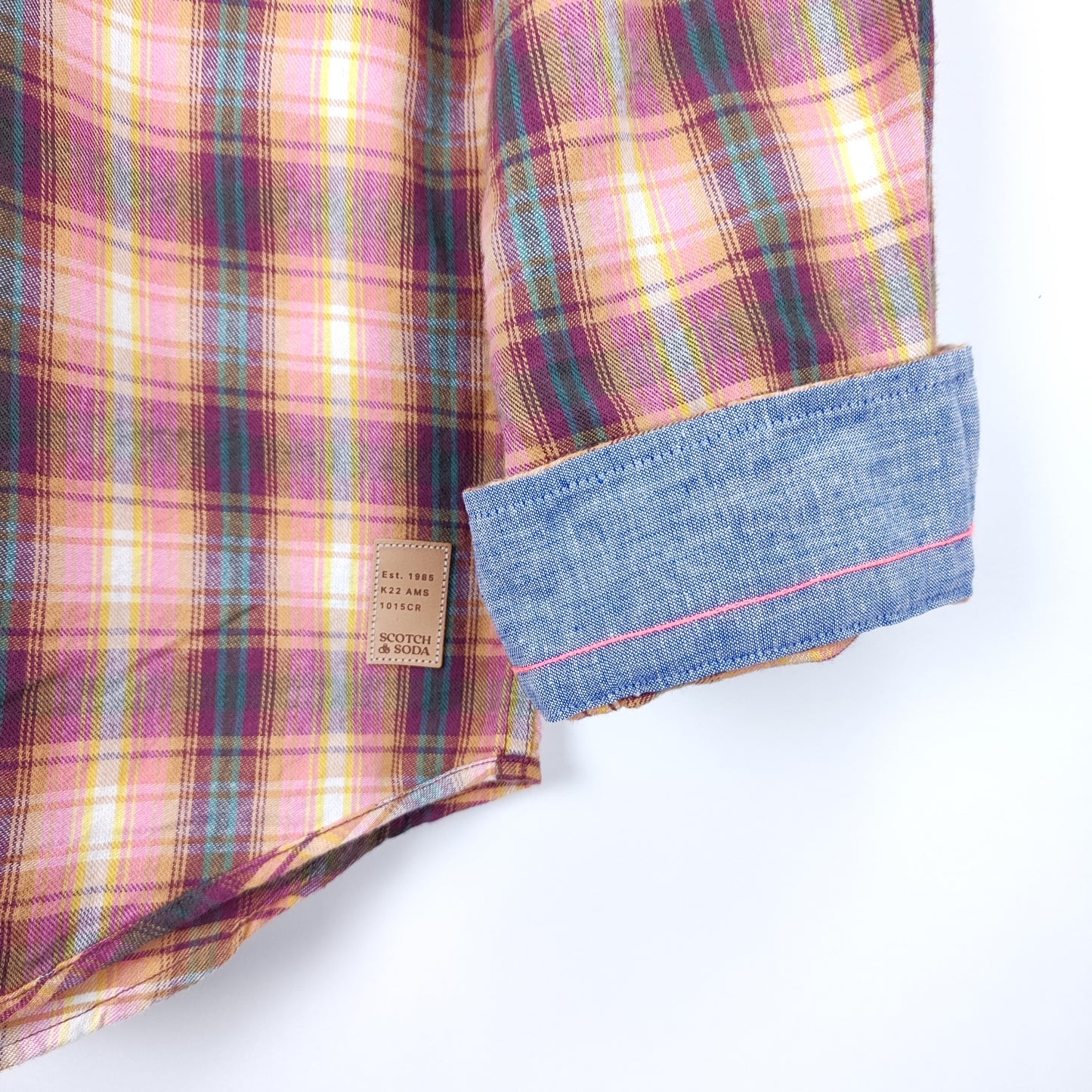 Мъжка риза Scotch & Soda каре с дълъг ръкав