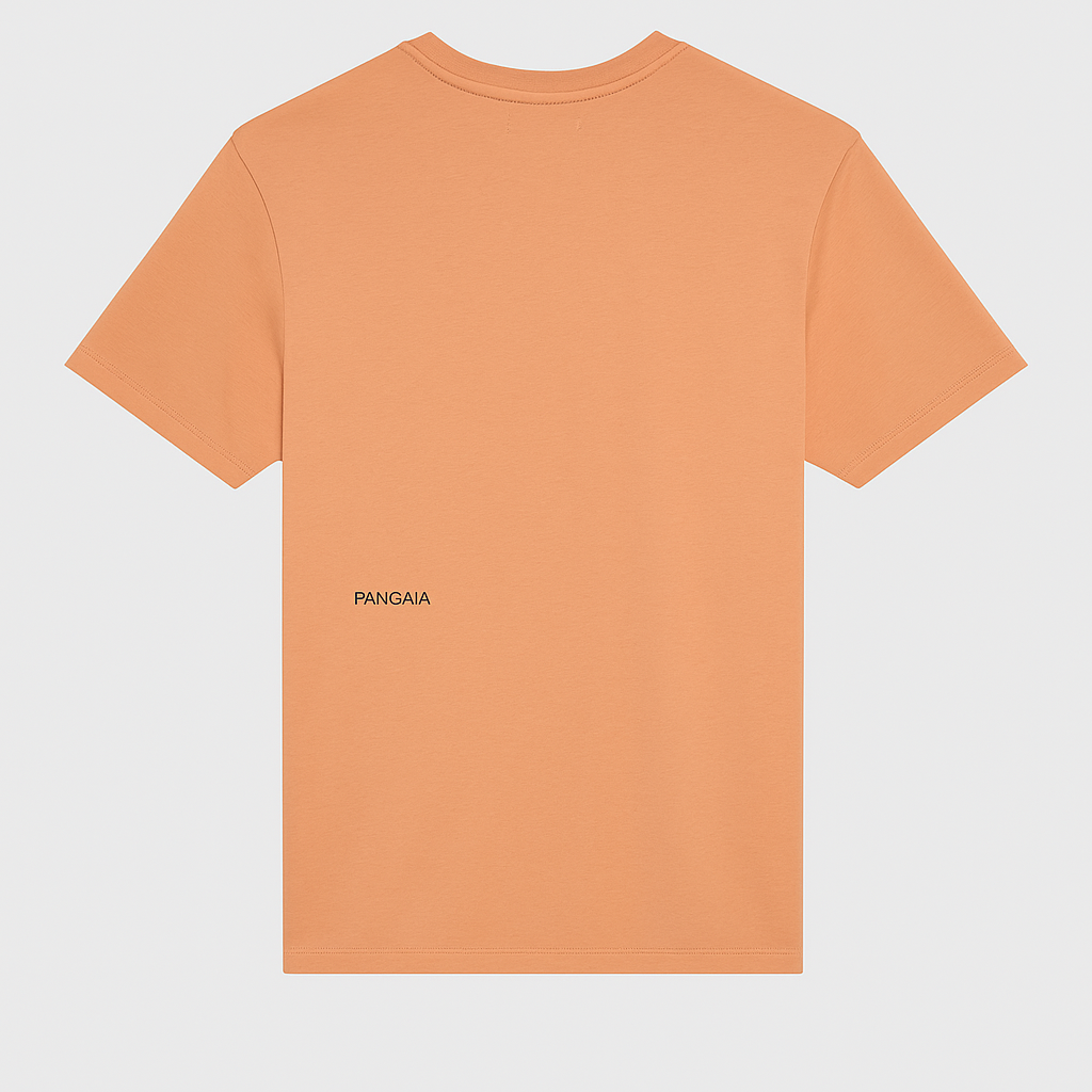 Тениска Pangaia в цвят праскова с минималистичен принт