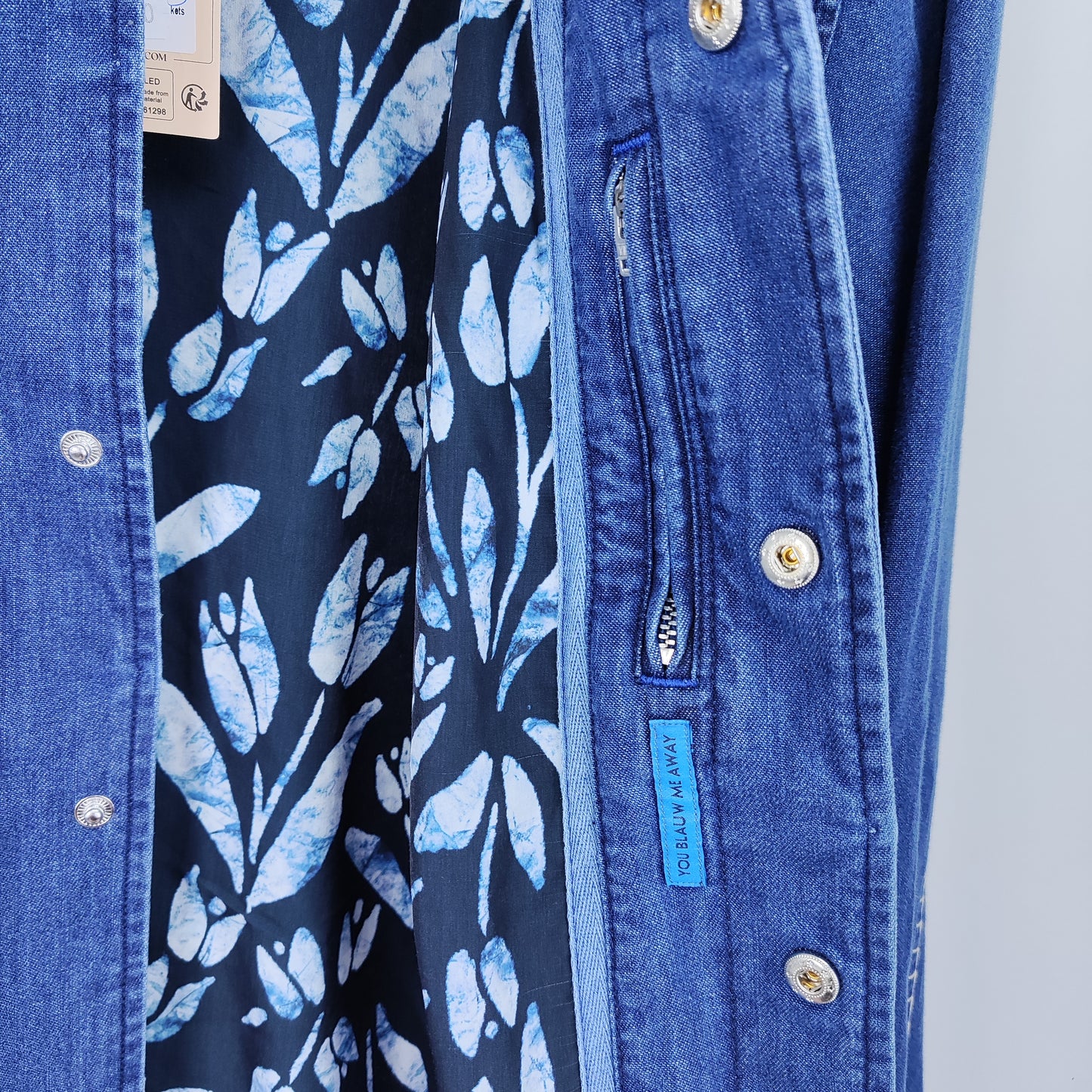 Мъжко деним яке Scotch & Soda с принтирана подплата