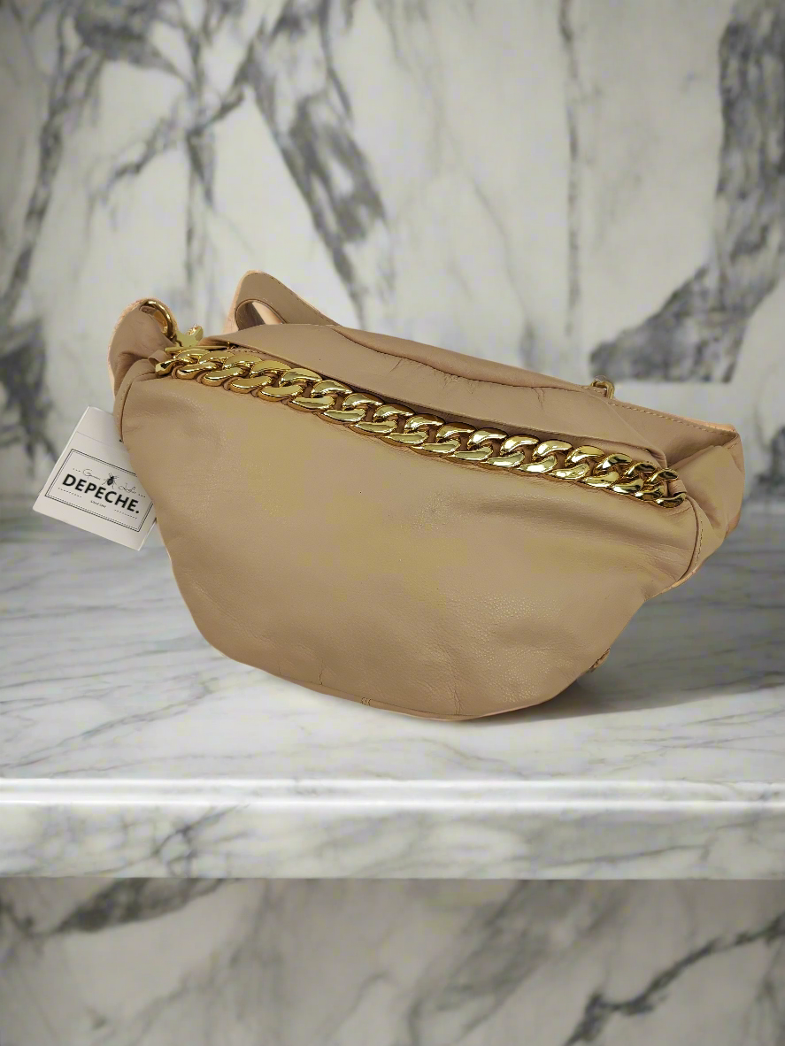 Кожена чанта DEPECHE банан