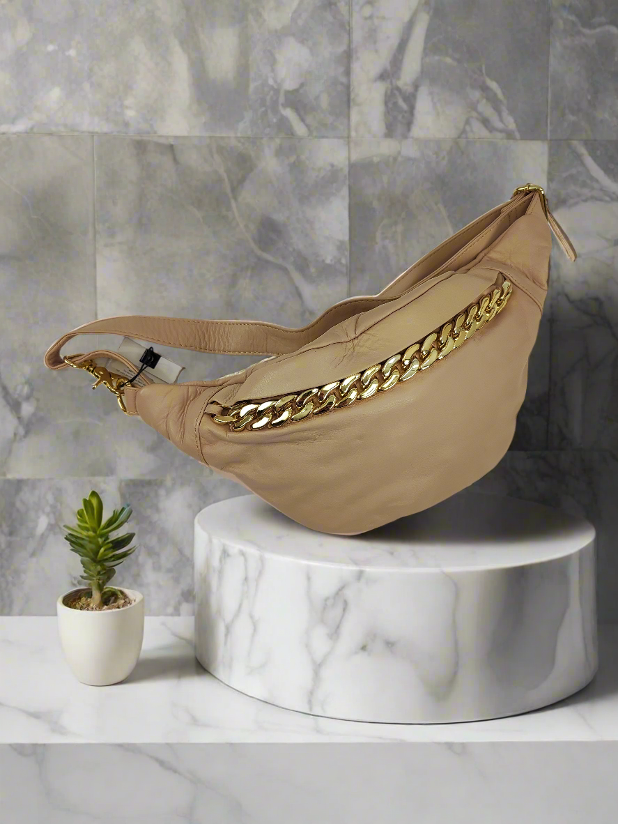 Кожена чанта DEPECHE банан