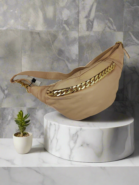 Кожена чанта DEPECHE банан