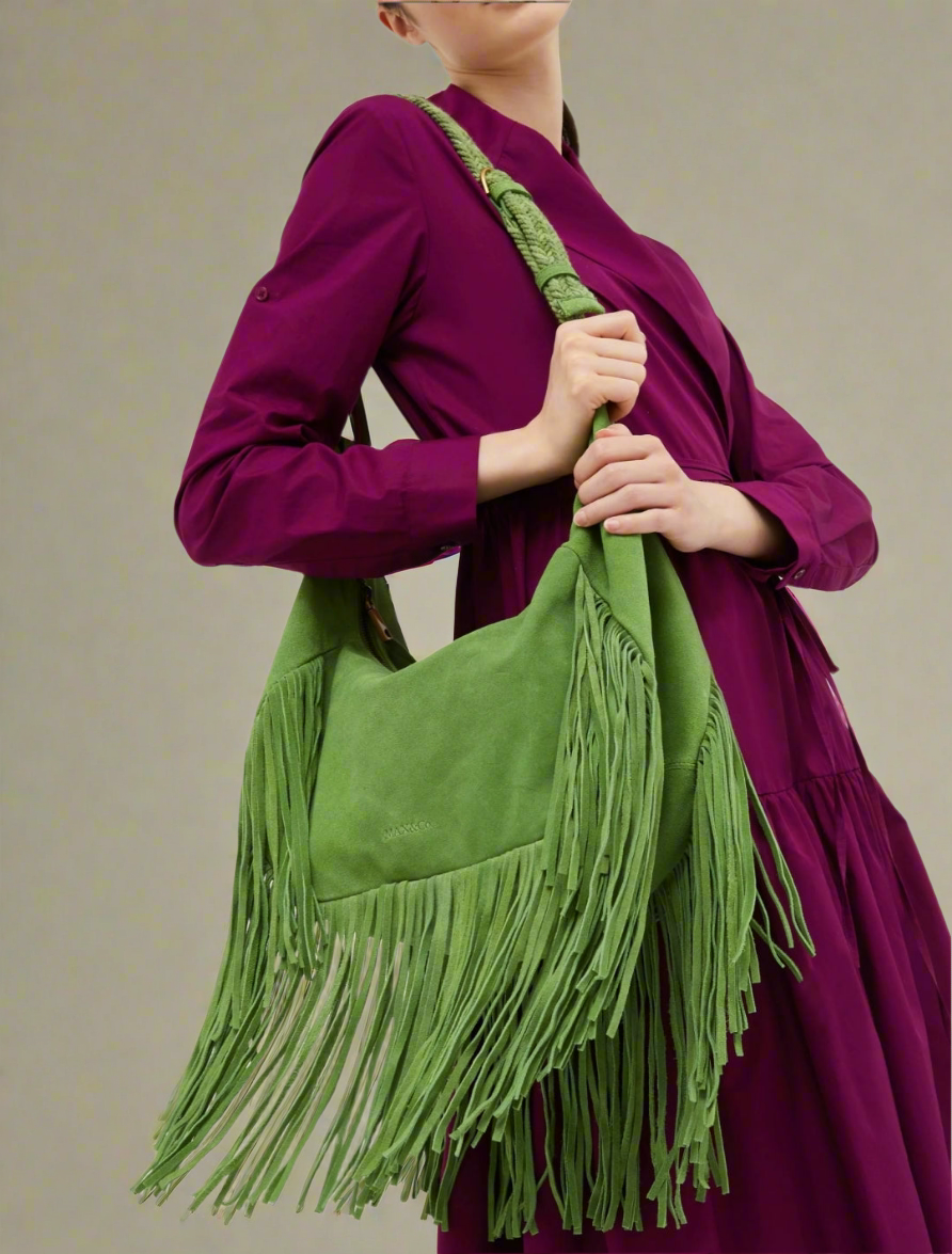 Дамска чанта от естествен велур MAX&CO