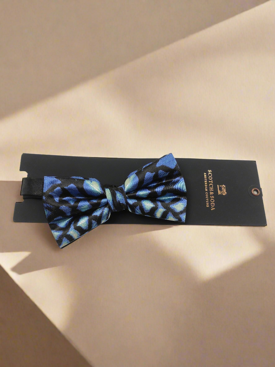 Папионка синьо черна