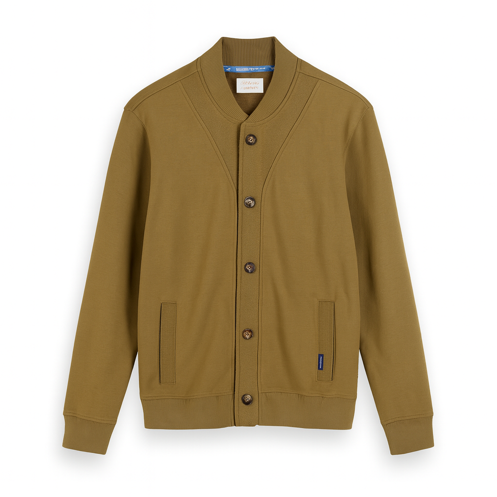 Scotch & Soda мъжки суичър в маслинено зелено