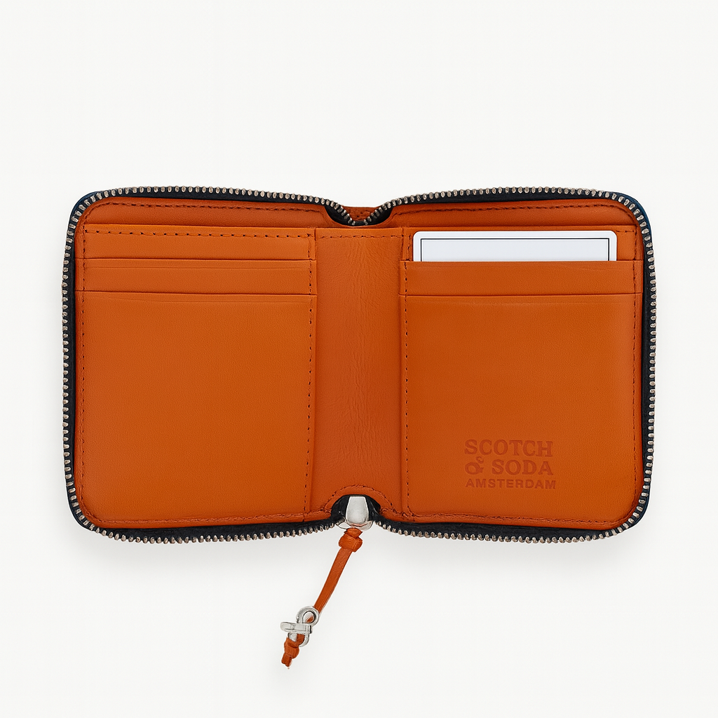 Кожен портфейл Scotch & Soda – оранжев