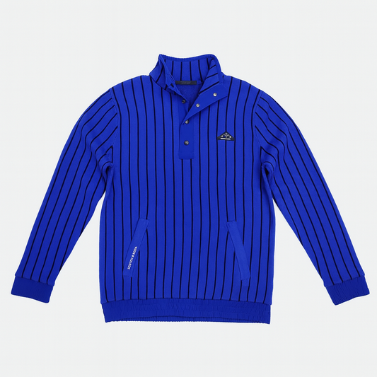 Scotch & Soda син пуловер с вертикални райета