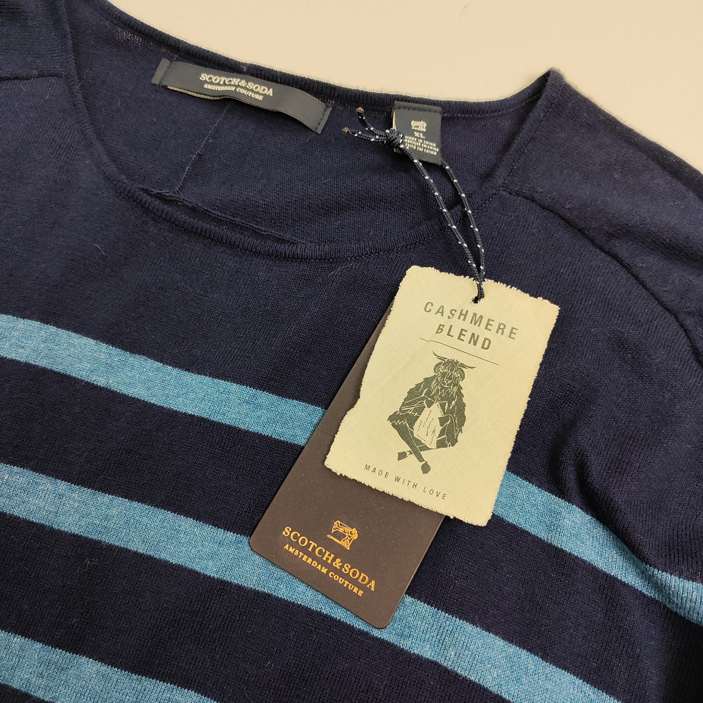 Пуловер с райета от кашмир и памук Scotch & Soda