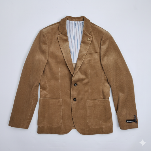 Мъжко сако Scotch & Soda в цвят камел с контрастна подплата